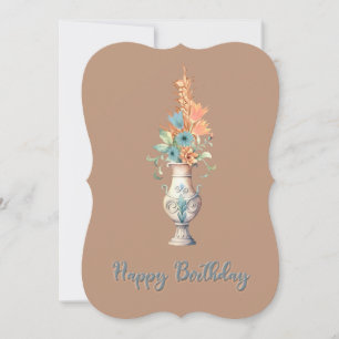 Flower Arrangement Birthday Flat Card