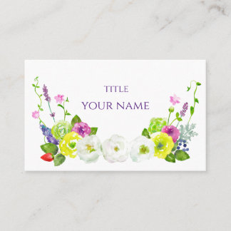 FLOWER ARRANGEMENT WATER COLOR ILLUSTRATION BUSINESS CARD