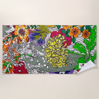 Flower Arranging Beach Towel