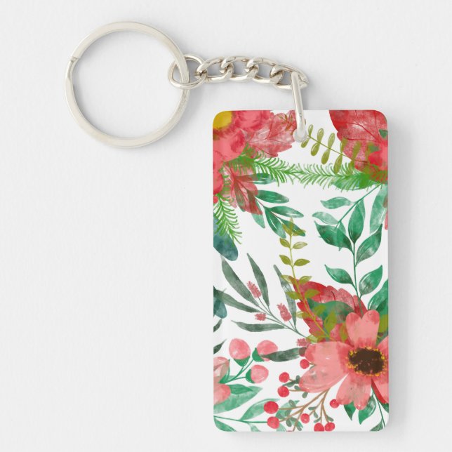 Flower Art Decor Key Ring (Front)