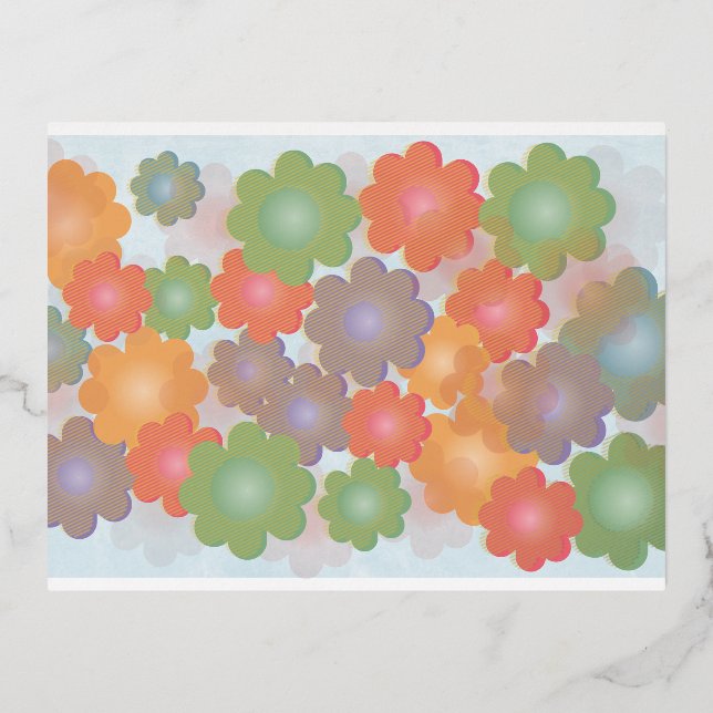 Flower art Design Foil Invitation Postcard (Front)