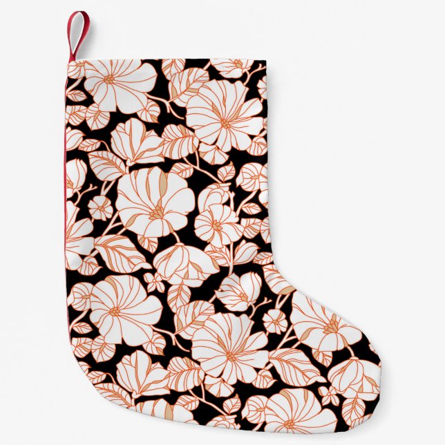 flower art design small christmas stocking (Front)