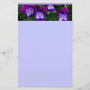 Flower Art Violets Stationery
