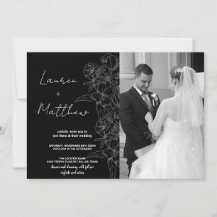 Flower Art Wedding Invitations with photo
