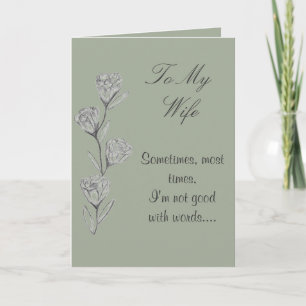 Flower Art Wife Happy Birthday Card