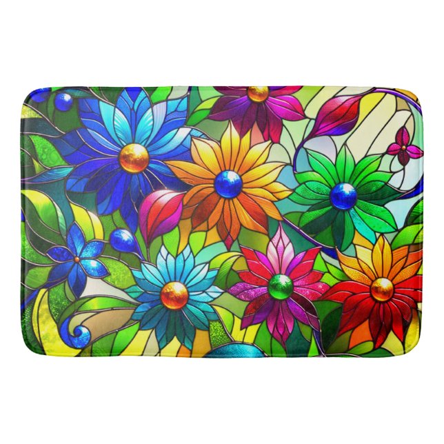 Flower Artwork Bath Mat (Front)