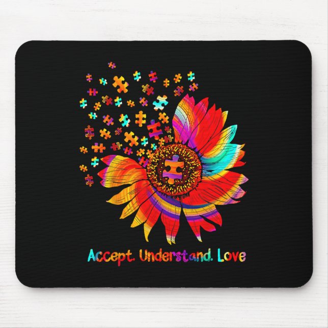 Flower Asd Accept Understand Love  Mouse Pad (Front)