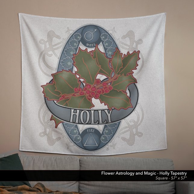 Flower Astrology and Magic - Holly Tapestry (Flower Astrology and Magic - Holly Tapestry)