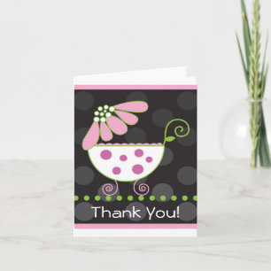 Flower Baby Carriage Thank You Card