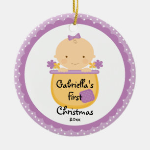 Flower Baby Girl Baby's First Christmas Ornament