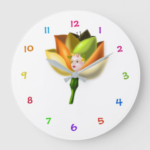 Flower Baby Large Clock