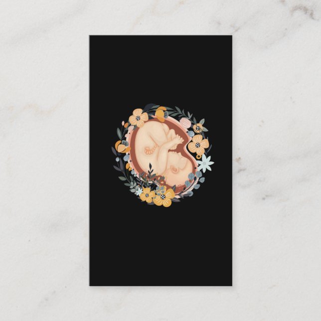 Flower Baby Pregnant Mother Midwife Business Card (Front)