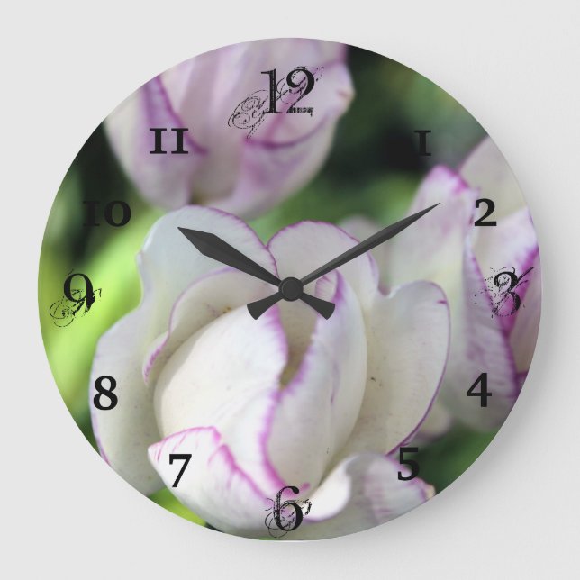Flower back ground large clock (Front)