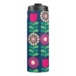 flower background vintage/illustration thermal tumbler