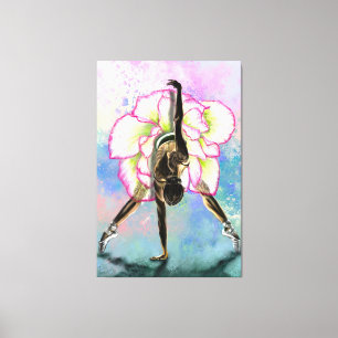 Flower Ballerina Woman Ballet Dancer Canvas Print