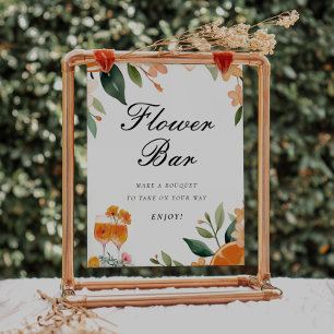 Flower Bar Aperol Spritz Bridal Shower Sign