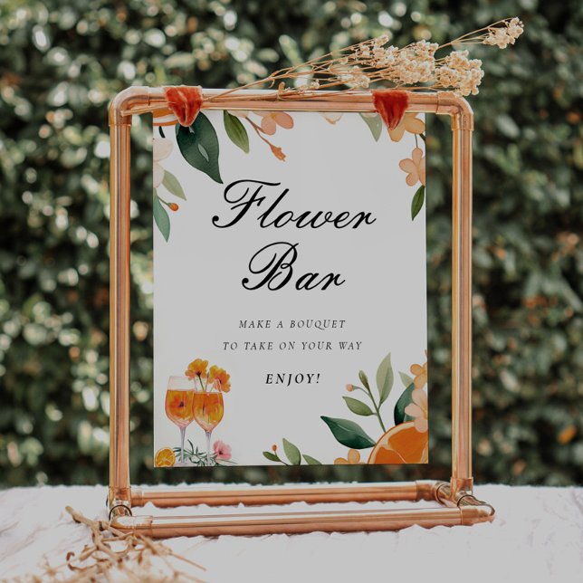 Flower Bar Aperol Spritz Bridal Shower Sign (Creator Uploaded)