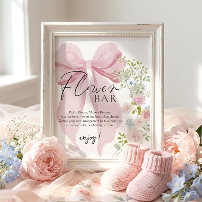 Flower Bar Baby Shower Card Gifts Sign (Creator Uploaded)