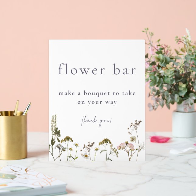 Flower Bar Bouquet    Acrylic Sign (Wedding)