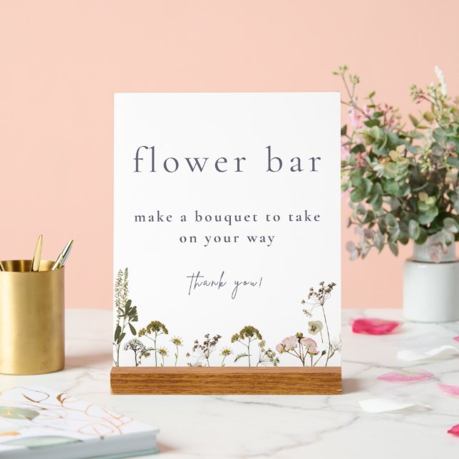 Flower Bar Bouquet    Acrylic Sign (Wedding)