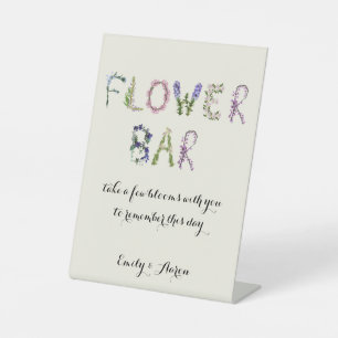 Flower Bar - Bouquet Bar Customisable  Pedestal Sign