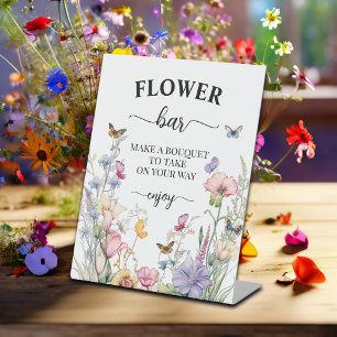 Flower Bar Bridal Shower Favor Pedestal Sign