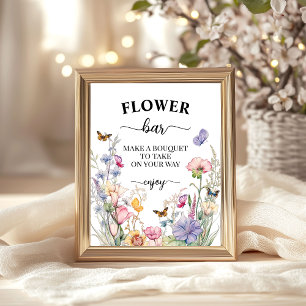Flower Bar Bridal Shower Favour Poster