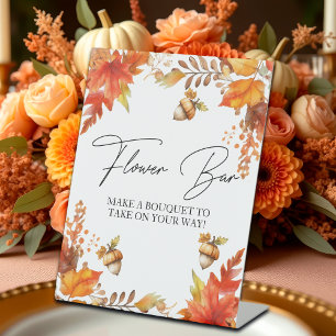 Flower Bar Fall Boho Floral Bridal Shower Pedestal Sign