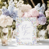 Flower Bar Floral Pink Bridal Shower Table Sign
