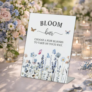 Flower Bar or Bloom Bar Bluebell Bridal Shower Pedestal Sign