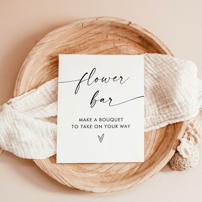Flower Bar Sign, Boho Minimalist Bridal Shower Poster (Creator Uploaded)