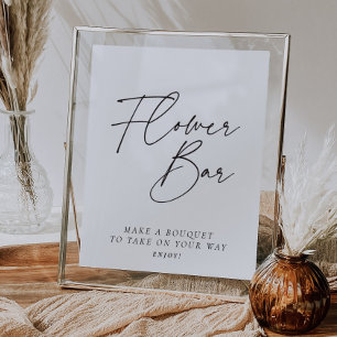 Flower Bar Sign Elegant Bridal Shower
