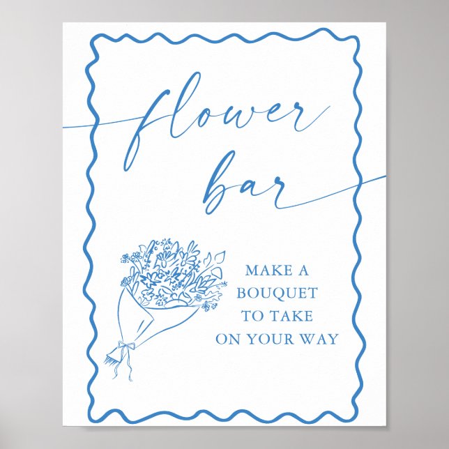 Flower Bar Sign, Farmers Market Bridal Shower Poster (Front)