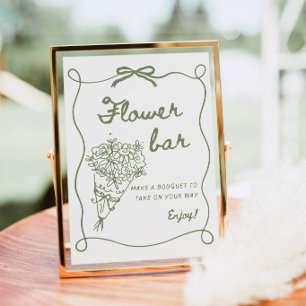 Flower Bar Sign, Wildflower Bouquet Bar Print 