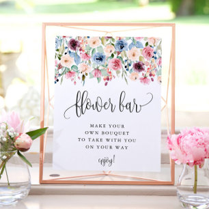 Flower Bar Watercolor Flower Bloom Poster