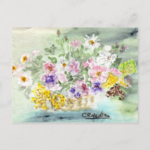 Flower Basket Postcard