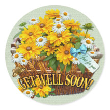 Flower Basket  ~ Round Sticker