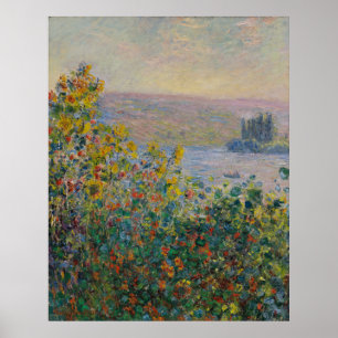 Flower Beds at Vetheuil by Claude Monet Poster