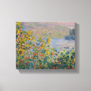 Flower Beds at Vétheuil - Claude Monet Canvas Print