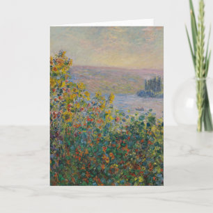 Flower Beds at Vétheuil, Impressionist Landscape Card