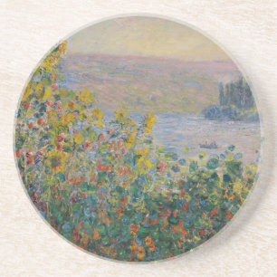 Flower Beds at Vétheuil, Impressionist Landscape Coaster