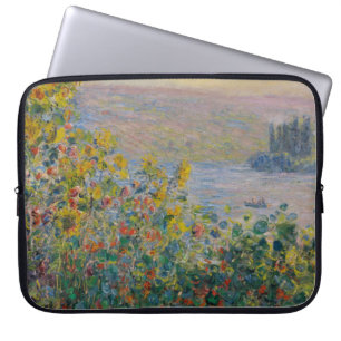 Flower Beds at Vétheuil, Impressionist Landscape Laptop Sleeve