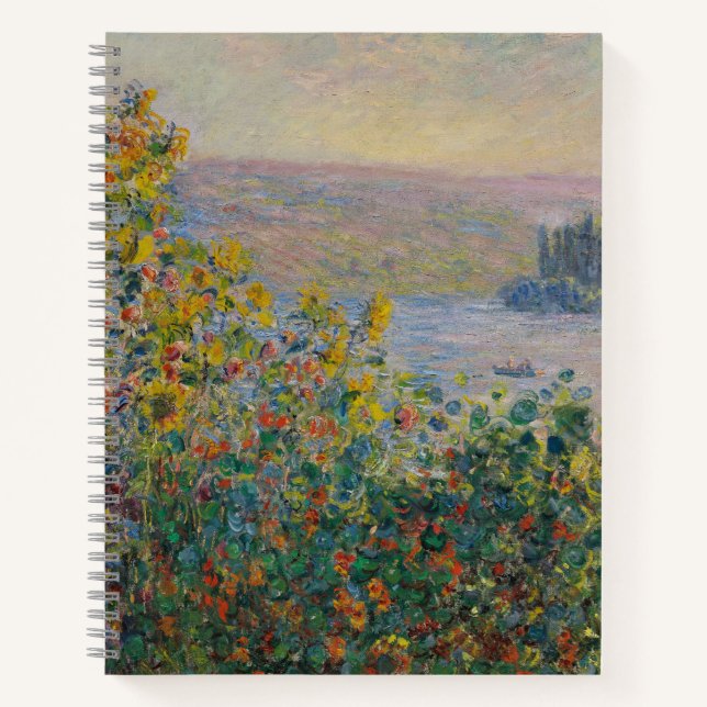 Flower Beds at Vétheuil, Impressionist Landscape Notebook (Front)