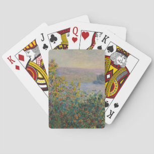 Flower Beds at Vétheuil, Impressionist Landscape Playing Cards