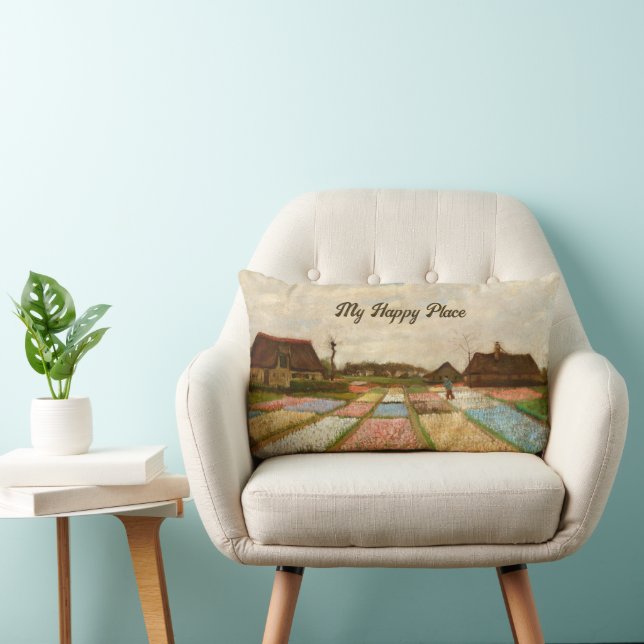Flower Beds in Holland  by Vincent Van Gogh Lumbar Cushion (Chair)