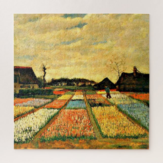 Flower Beds in Holland, fine art painting Jigsaw Puzzle (Vertical)