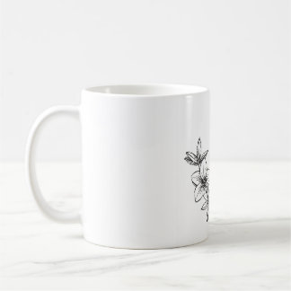 Flower bee ceramic coffee mug