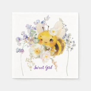 Flower Bee Cocktail Napkins