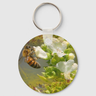 Flower Bee Key Ring