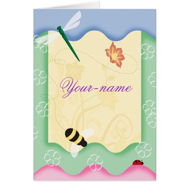 Flower Bee Personalised Cards (Front)